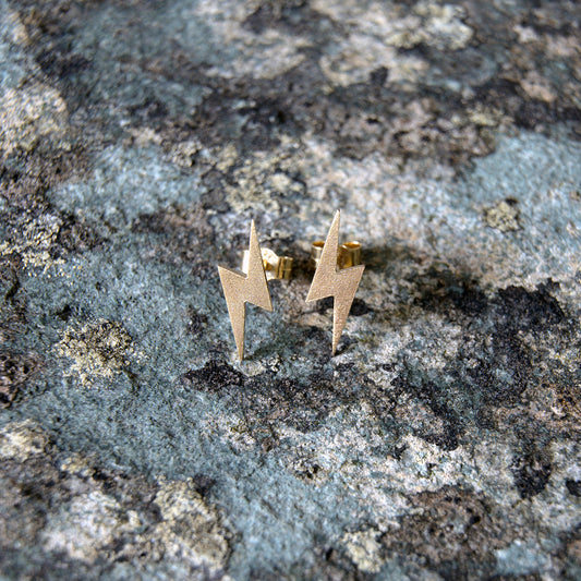 Astrape Gold Lightning Studs