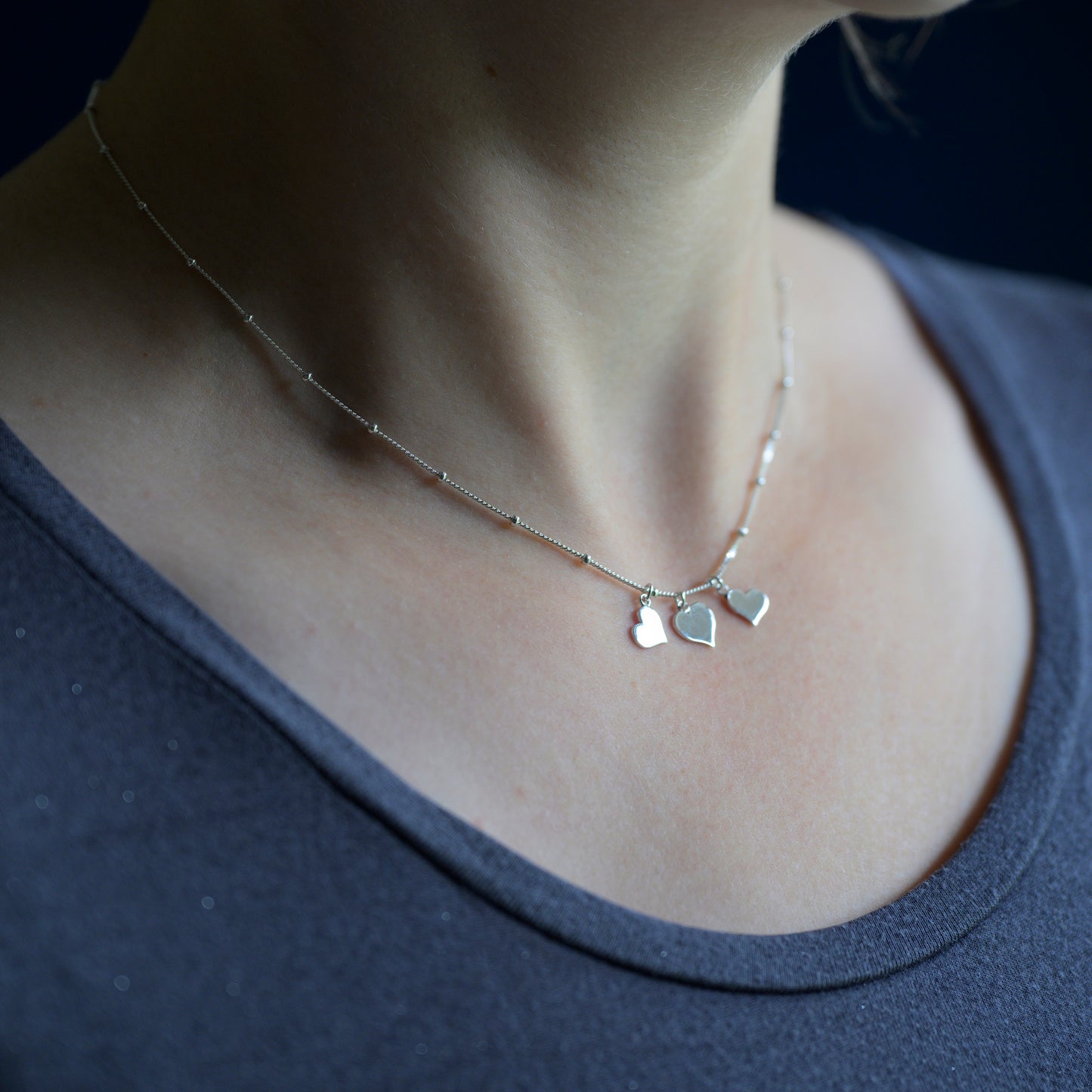 Silver Hearts Necklace