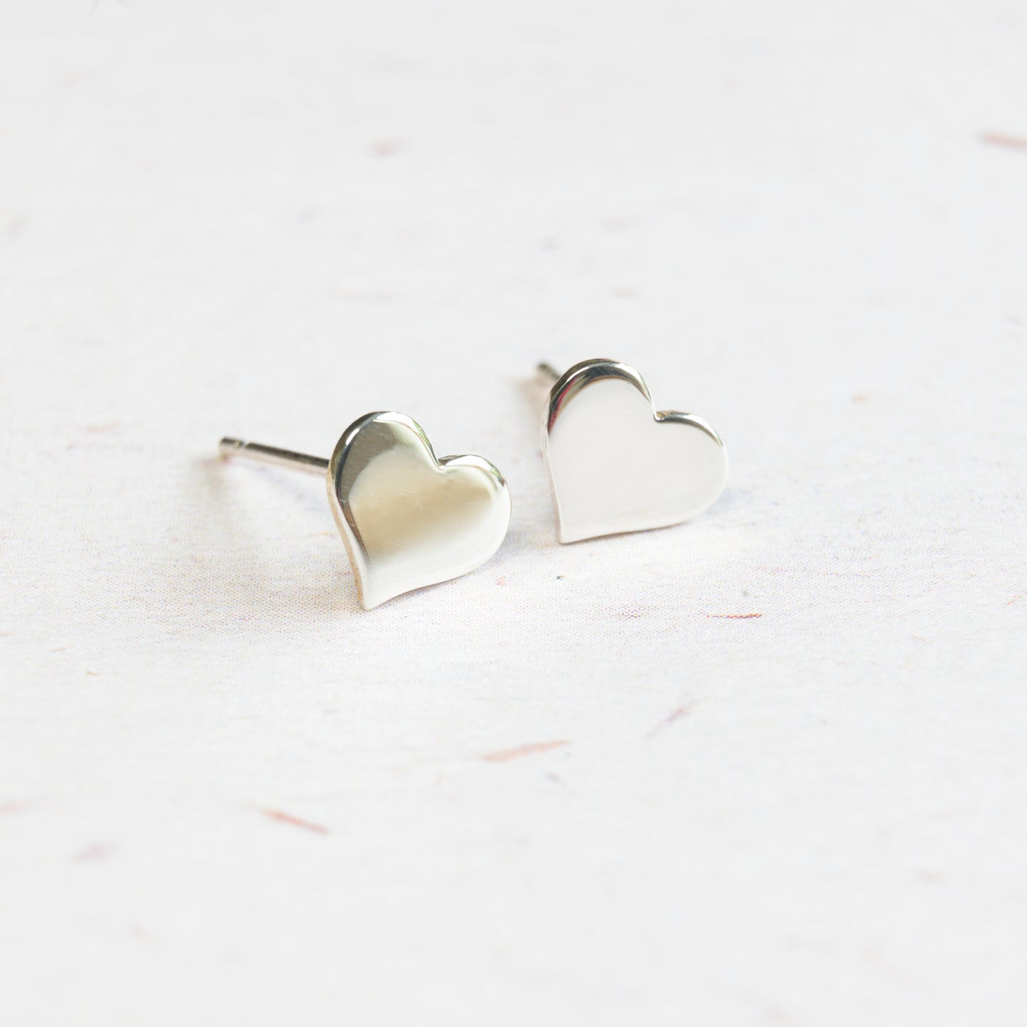Silver Heart Stud Earrings
