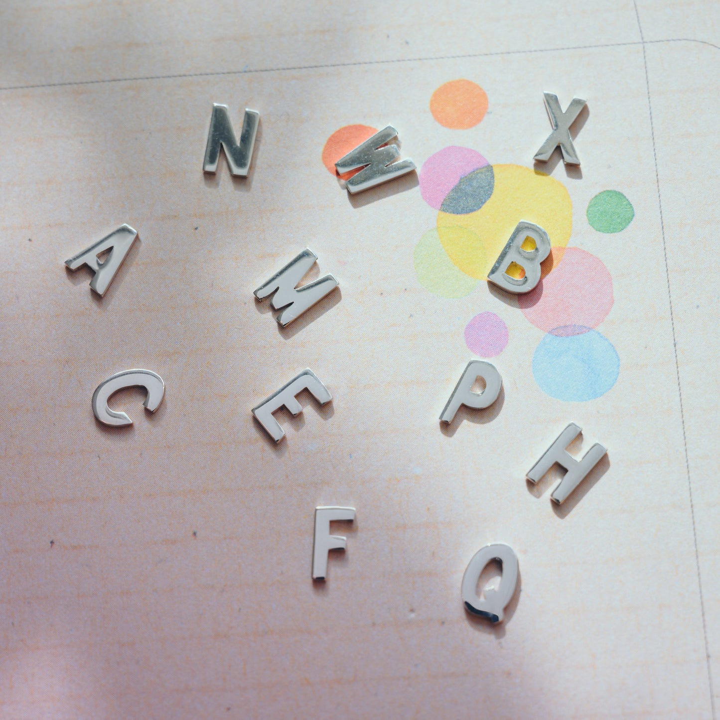 Silver Letter Stud Earring