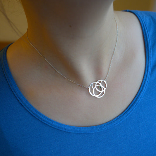 Revolve Recycled Silver Necklace with Custom Gemstone