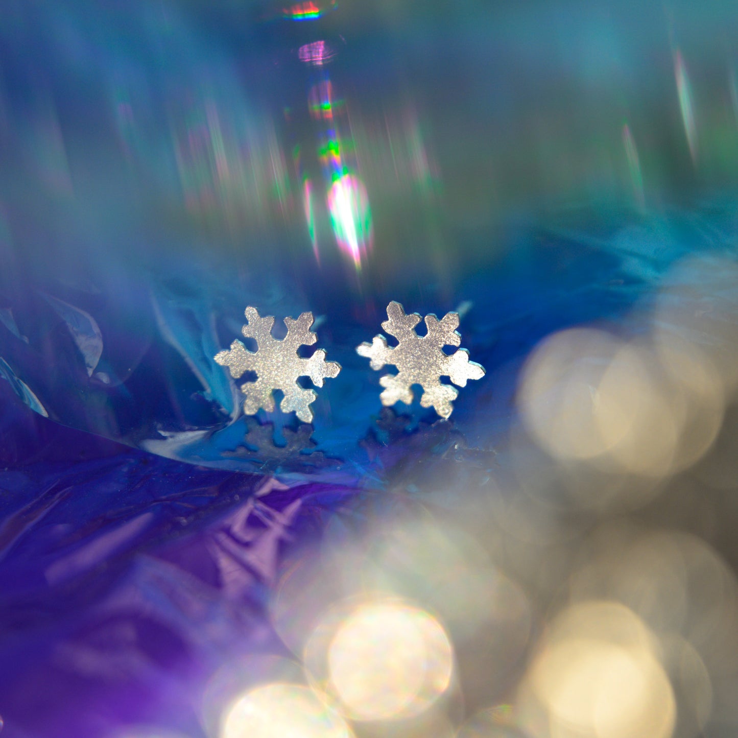 Intricate Silver Snowflake Studs