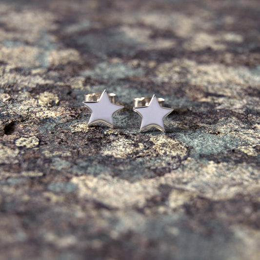 Silver Star Stud Earrings