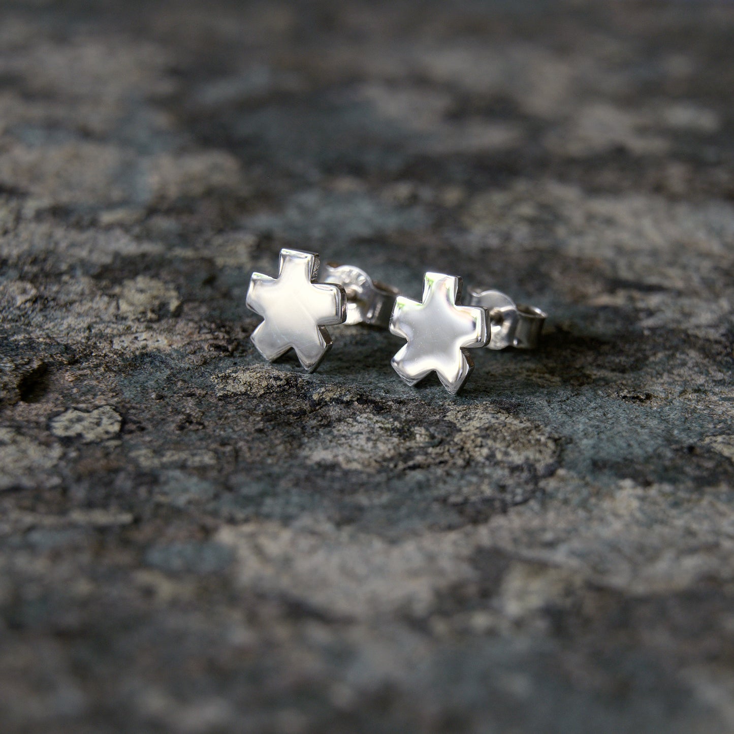 Silver Asterisk Stud Earrings