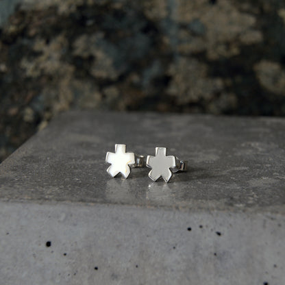 Silver Asterisk Stud Earrings
