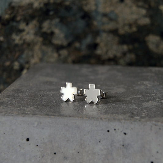 Silver Asterisk Stud Earrings