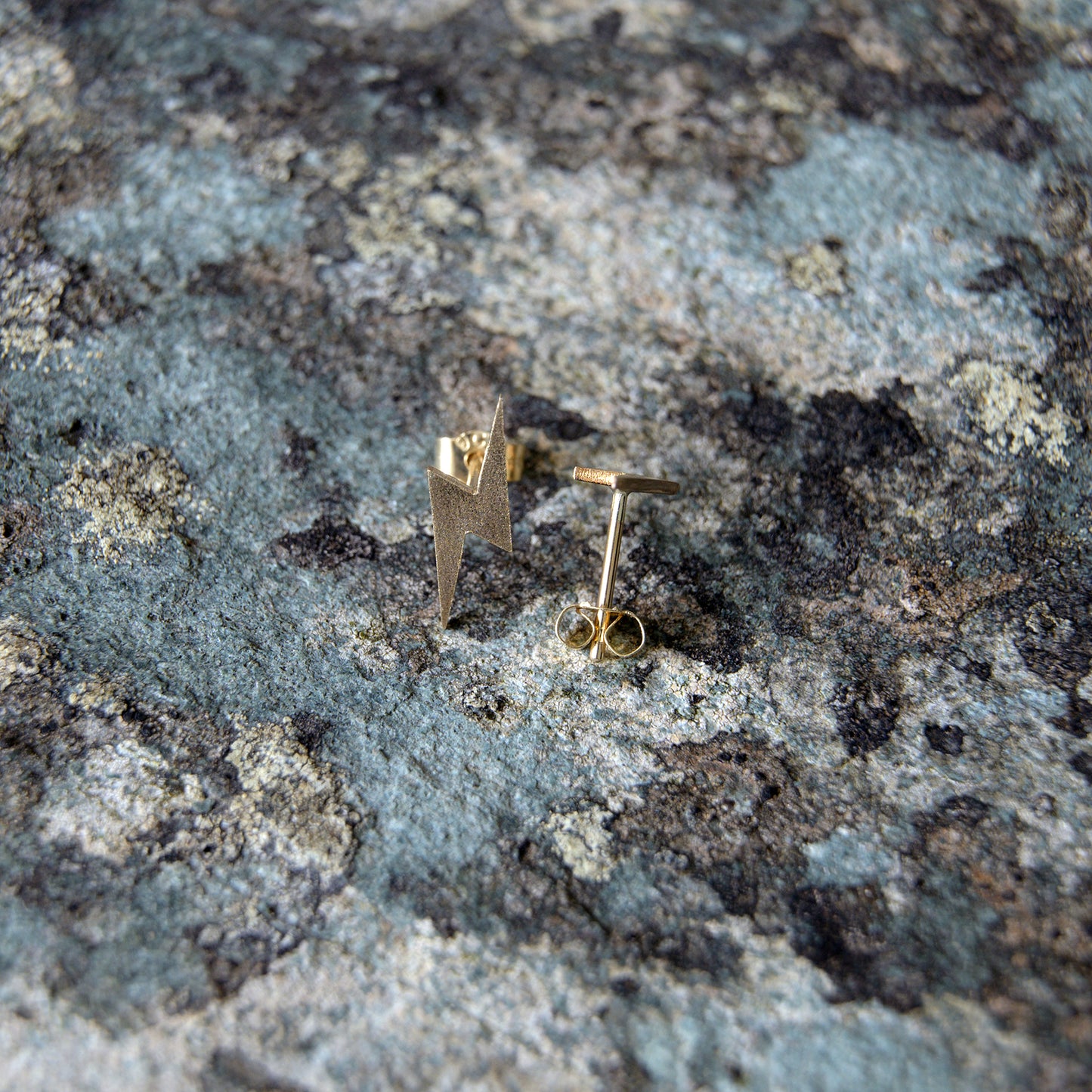 Astrape Gold Lightning Studs