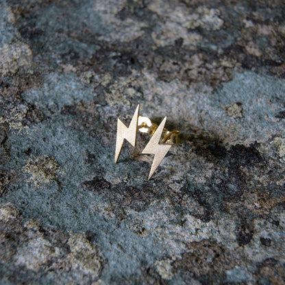 Astrape Gold Lightning Studs