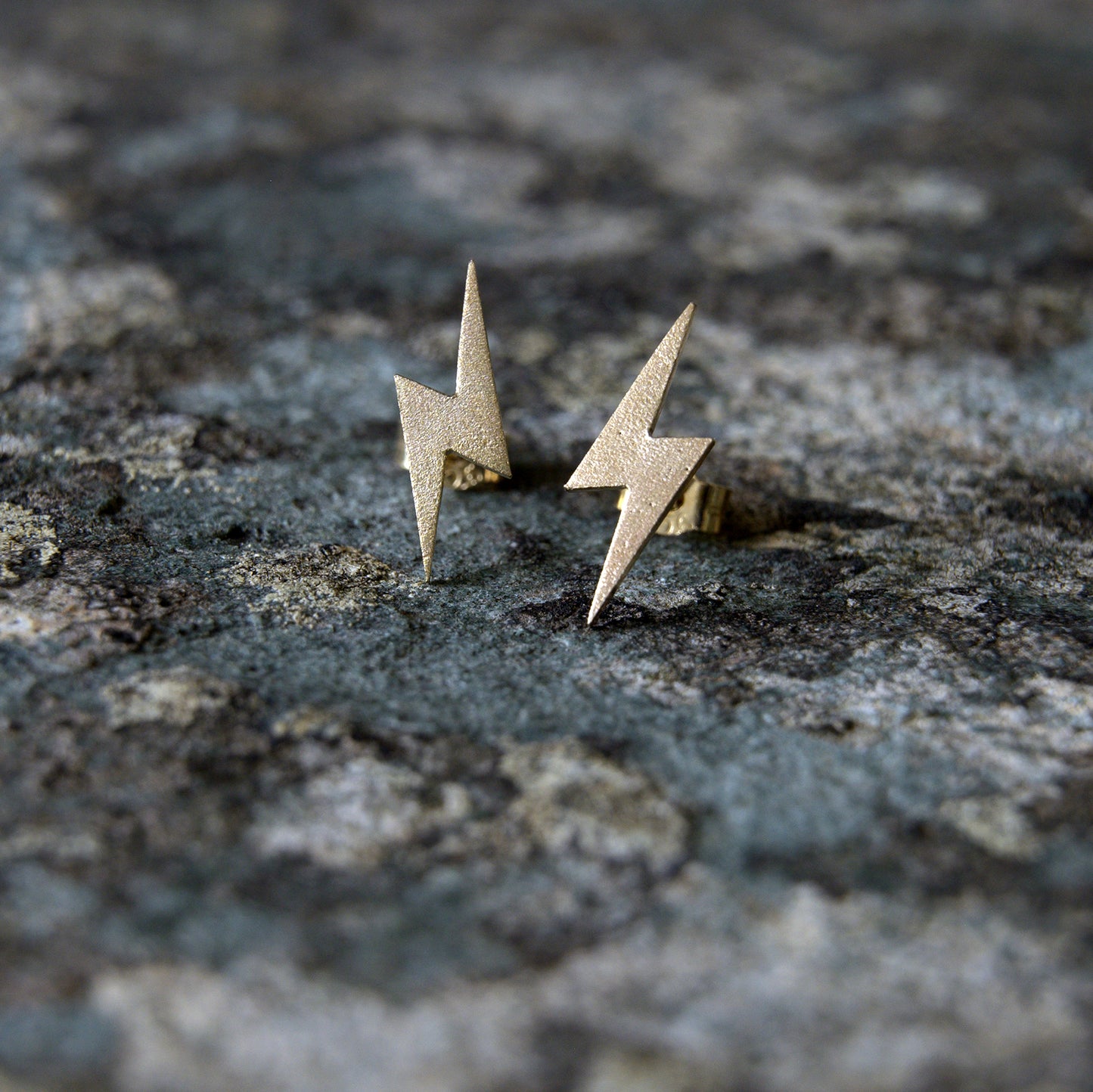 Astrape Gold Lightning Studs
