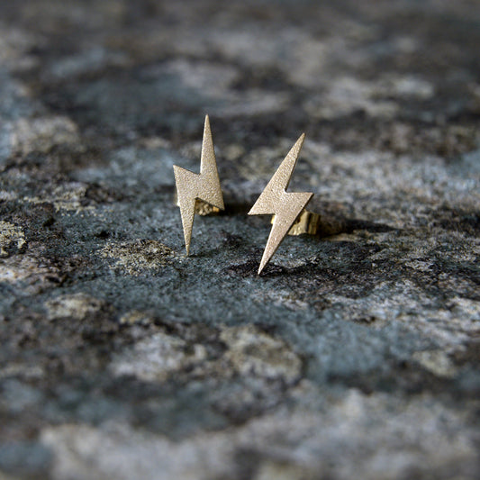 Astrape Gold Lightning Studs
