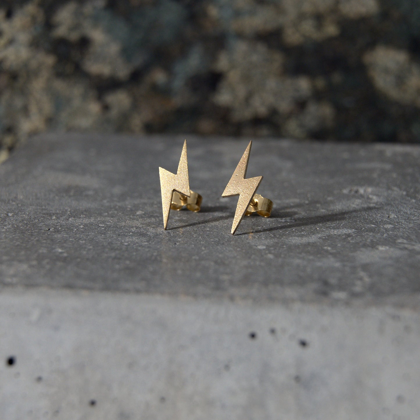 Astrape Gold Lightning Studs