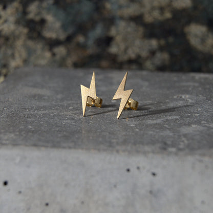 Astrape Gold Lightning Studs