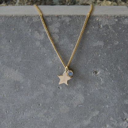 9ct Yellow Gold Star & Labradorite Necklace