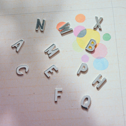 Silver Letter Stud Earring