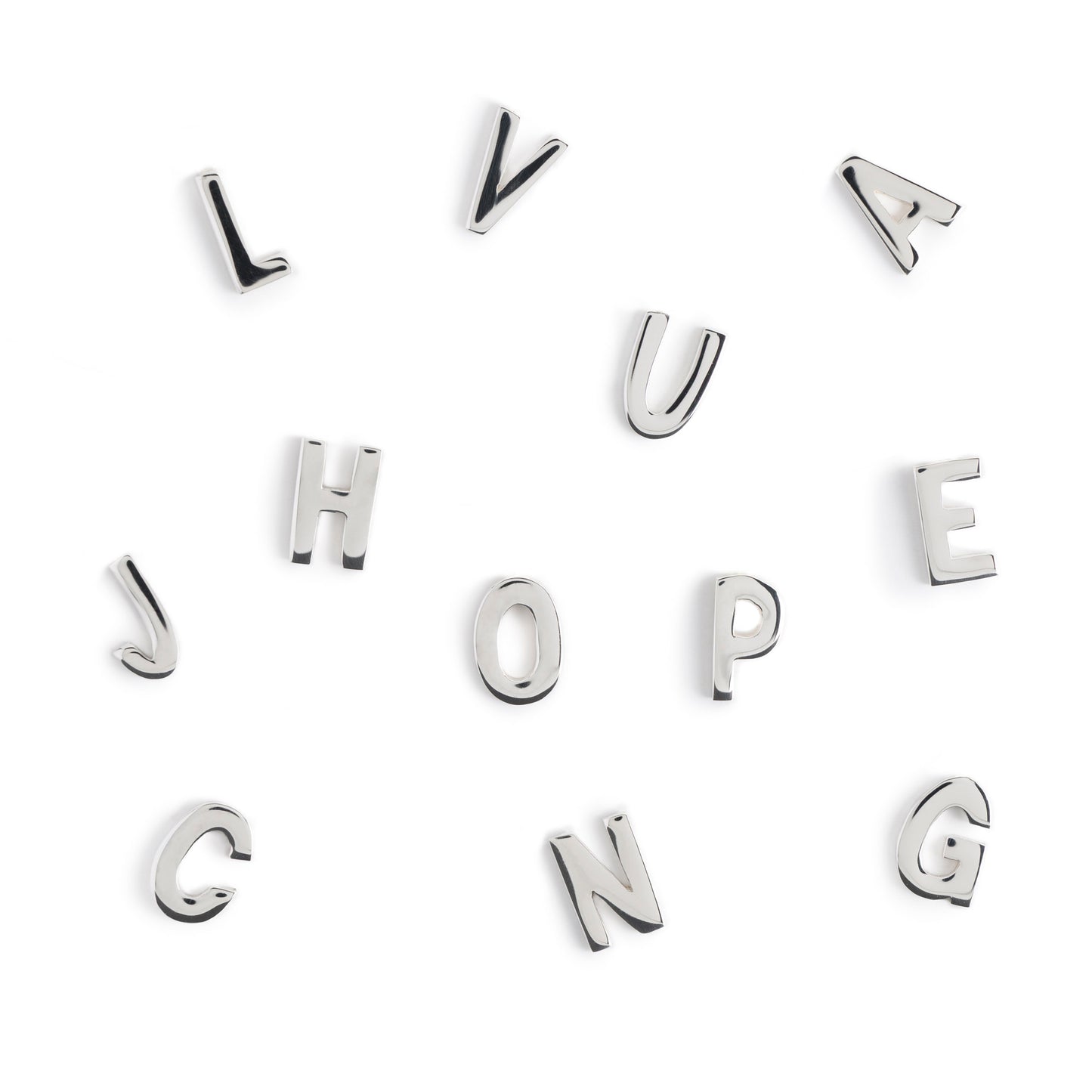 Silver Letter Stud Earring