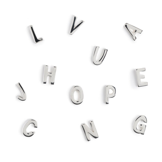 Silver Letter Stud Earring