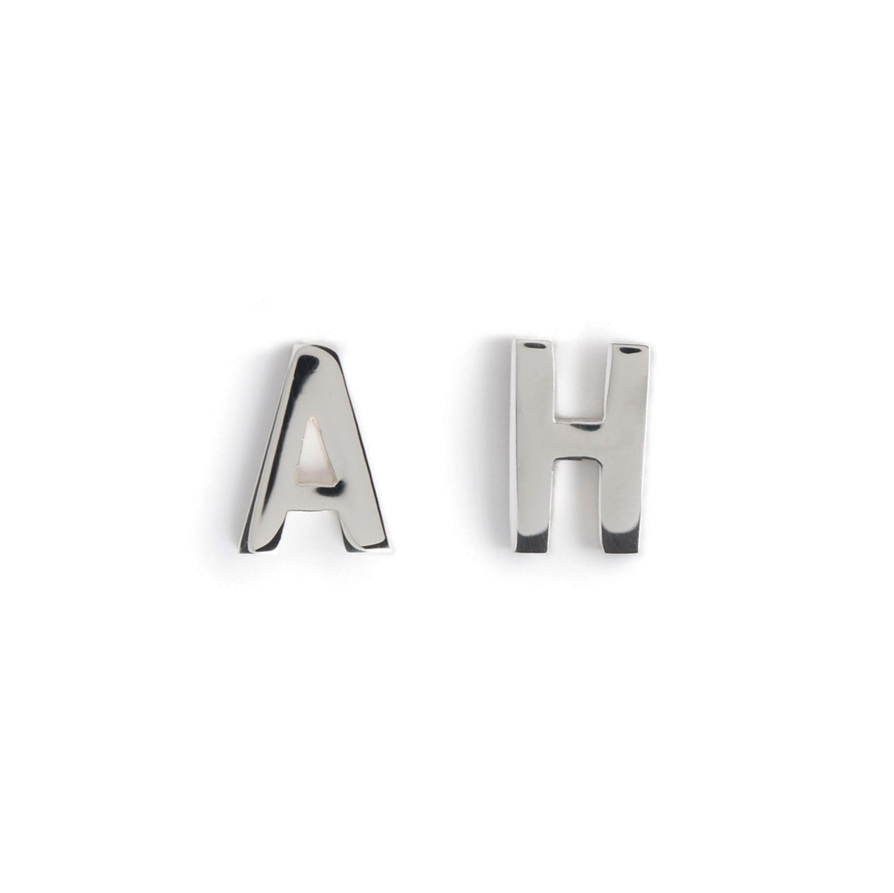 Silver Letter Stud Earring