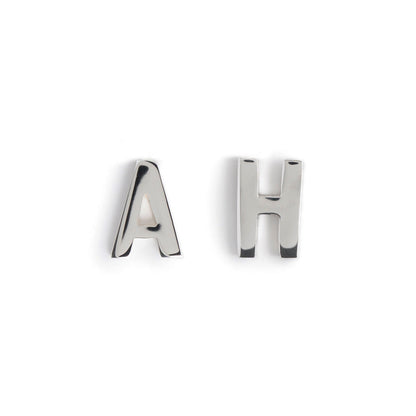 Silver Letter Stud Earring