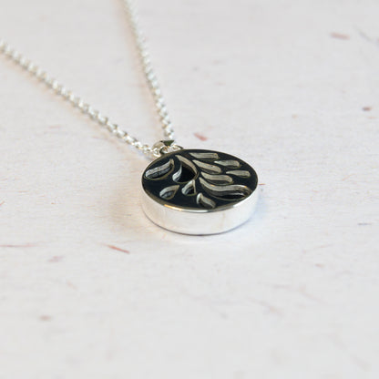 Silver & Black Onyx Coin Pendant