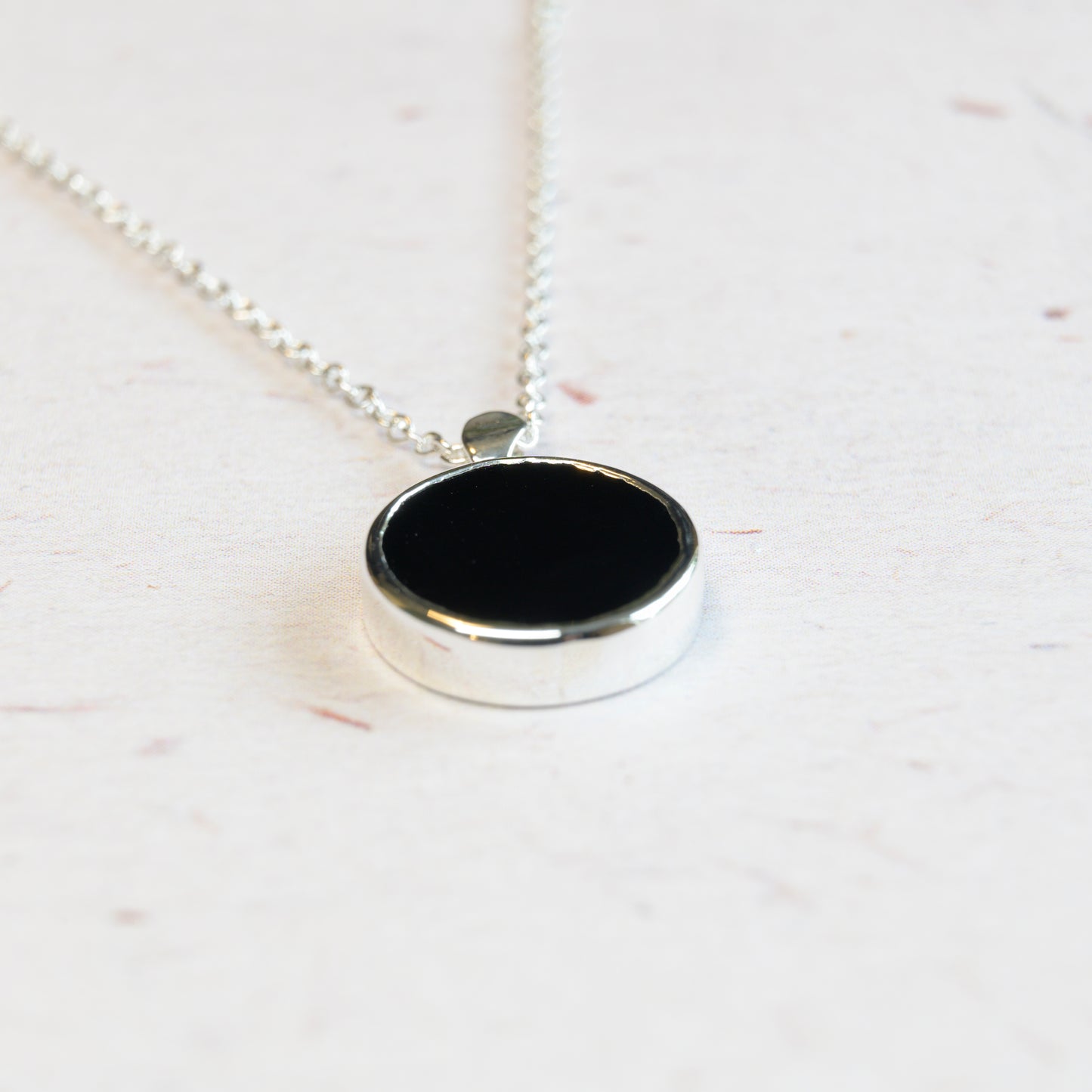 Silver & Black Onyx Coin Pendant