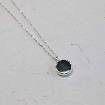 Silver & Black Onyx Coin Pendant