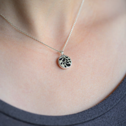 Silver & Black Onyx Coin Pendant