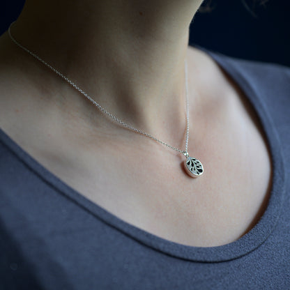 Silver & Black Onyx Coin Pendant