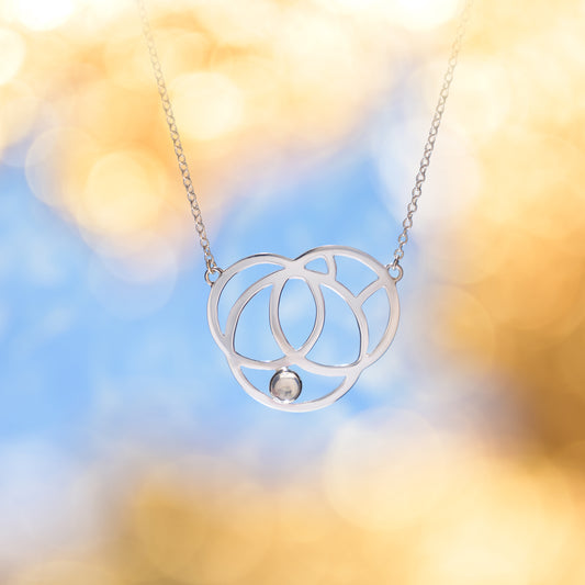 Revolve Recycled Silver Necklace with Custom Gemstone