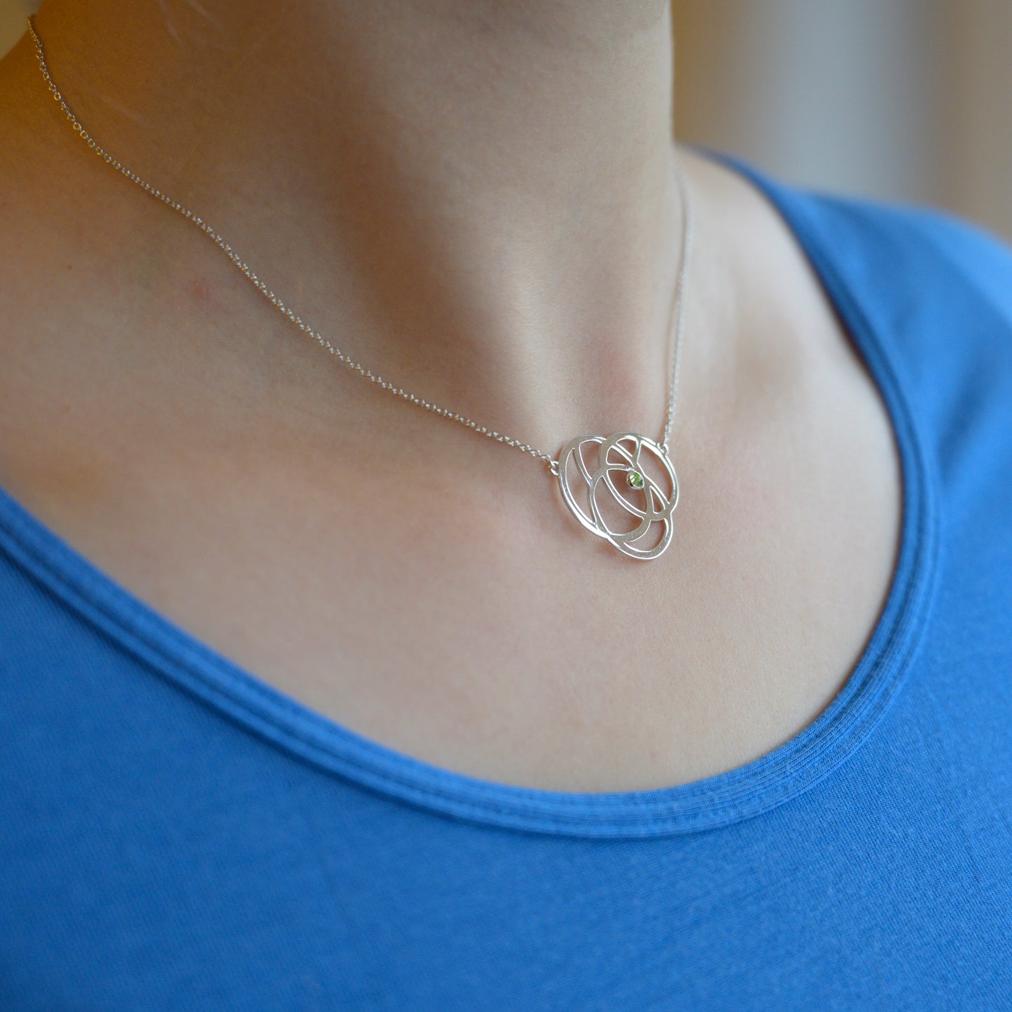 Revolve Recycled Silver Necklace with Custom Gemstone