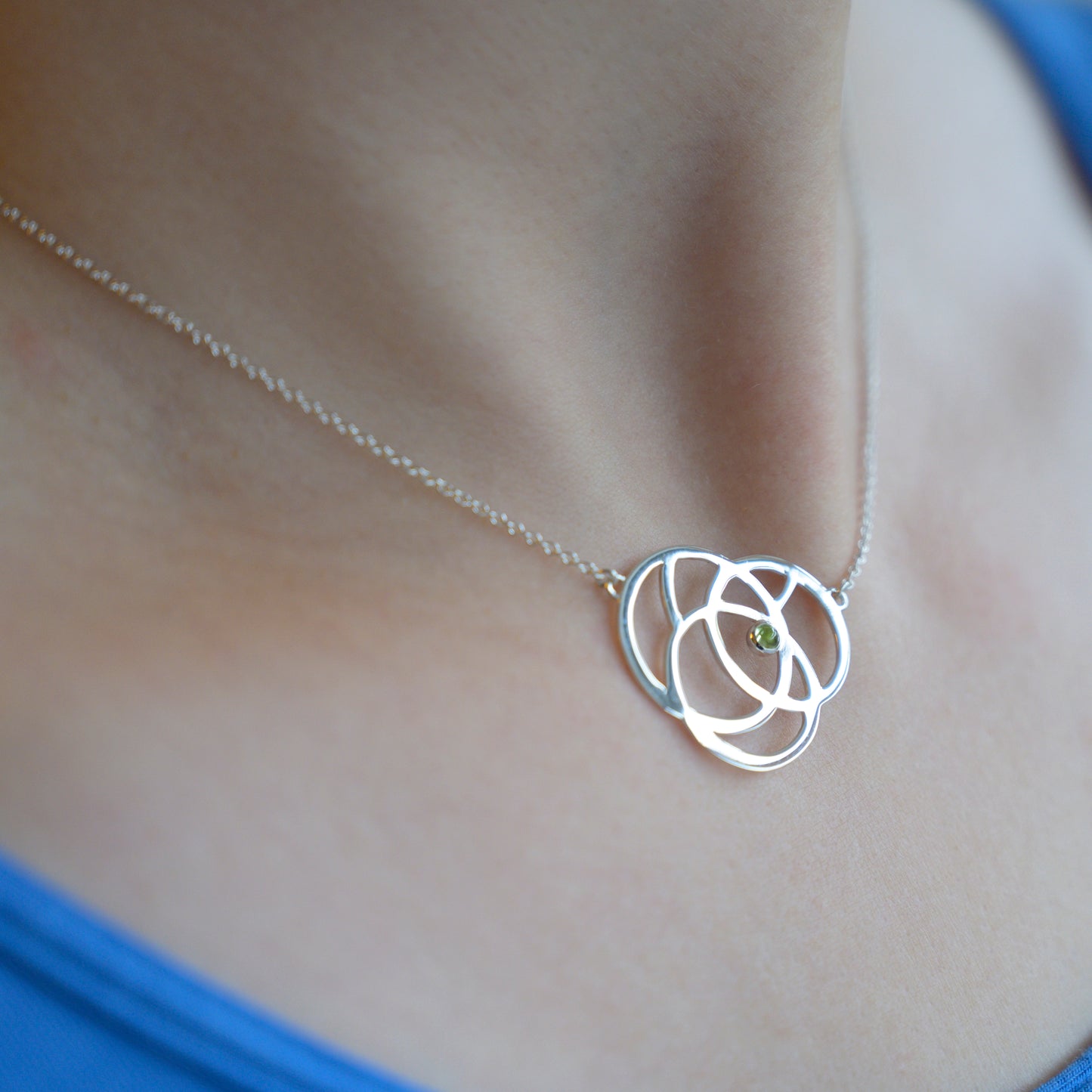 Revolve Recycled Silver Necklace with Custom Gemstone