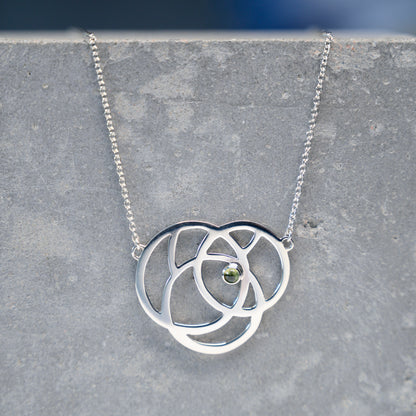Revolve Recycled Silver Necklace with Custom Gemstone
