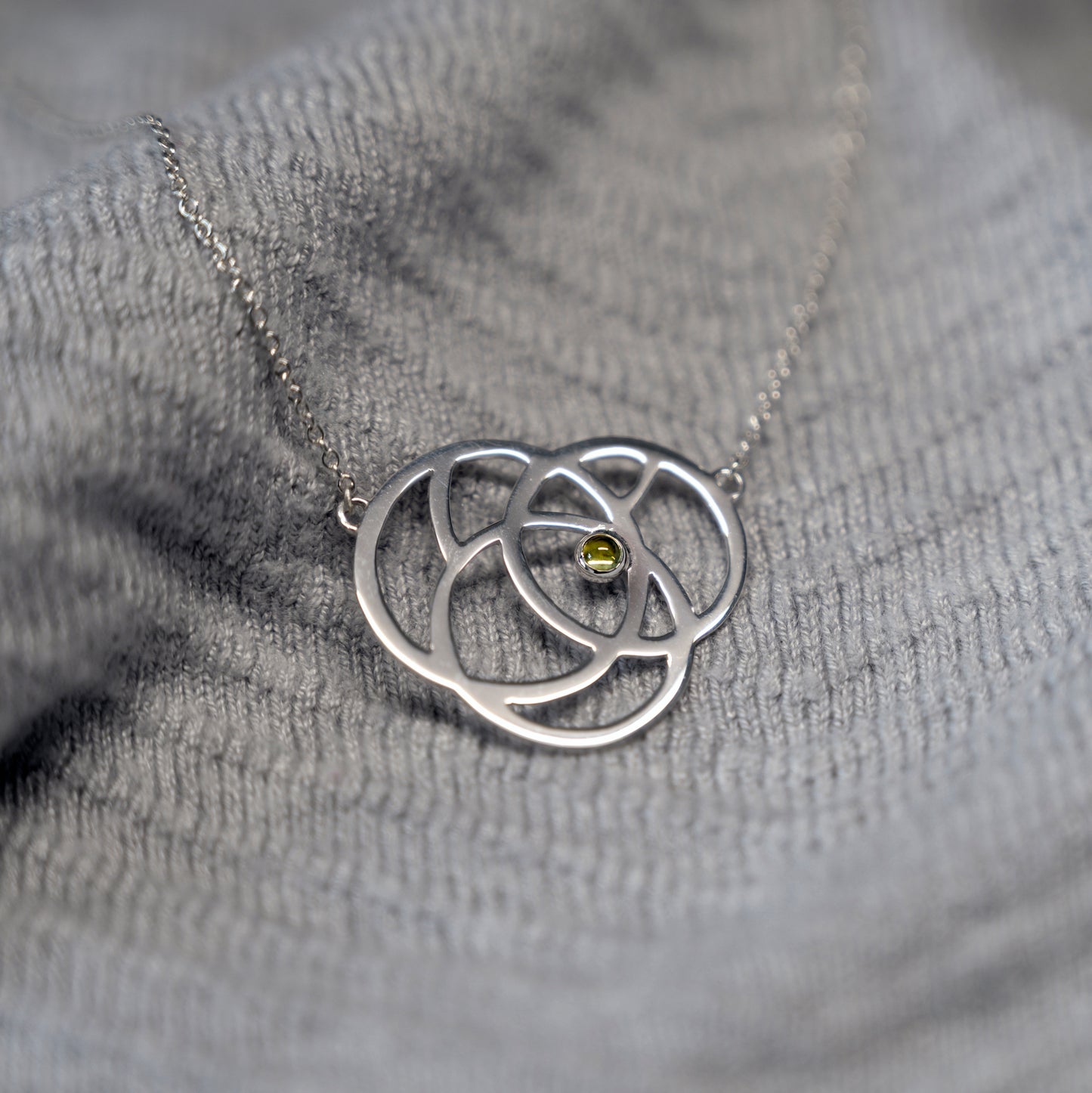 Revolve Recycled Silver Necklace with Custom Gemstone