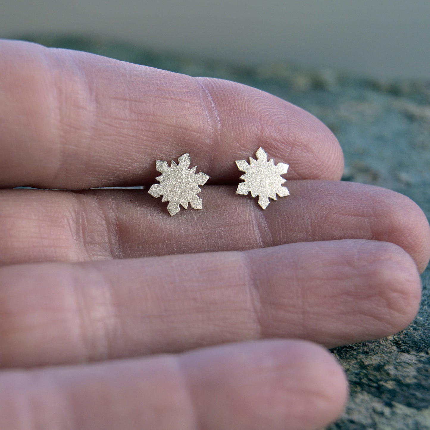 Delicate Silver Snowflake Studs