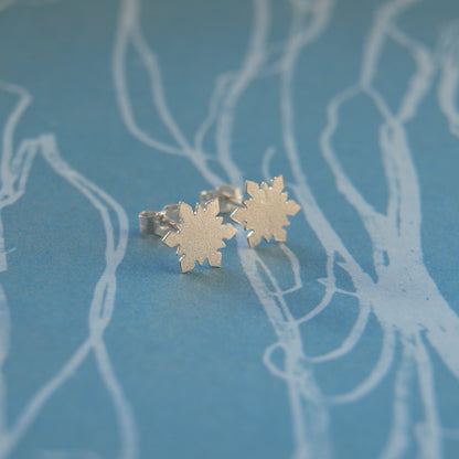Delicate Silver Snowflake Studs