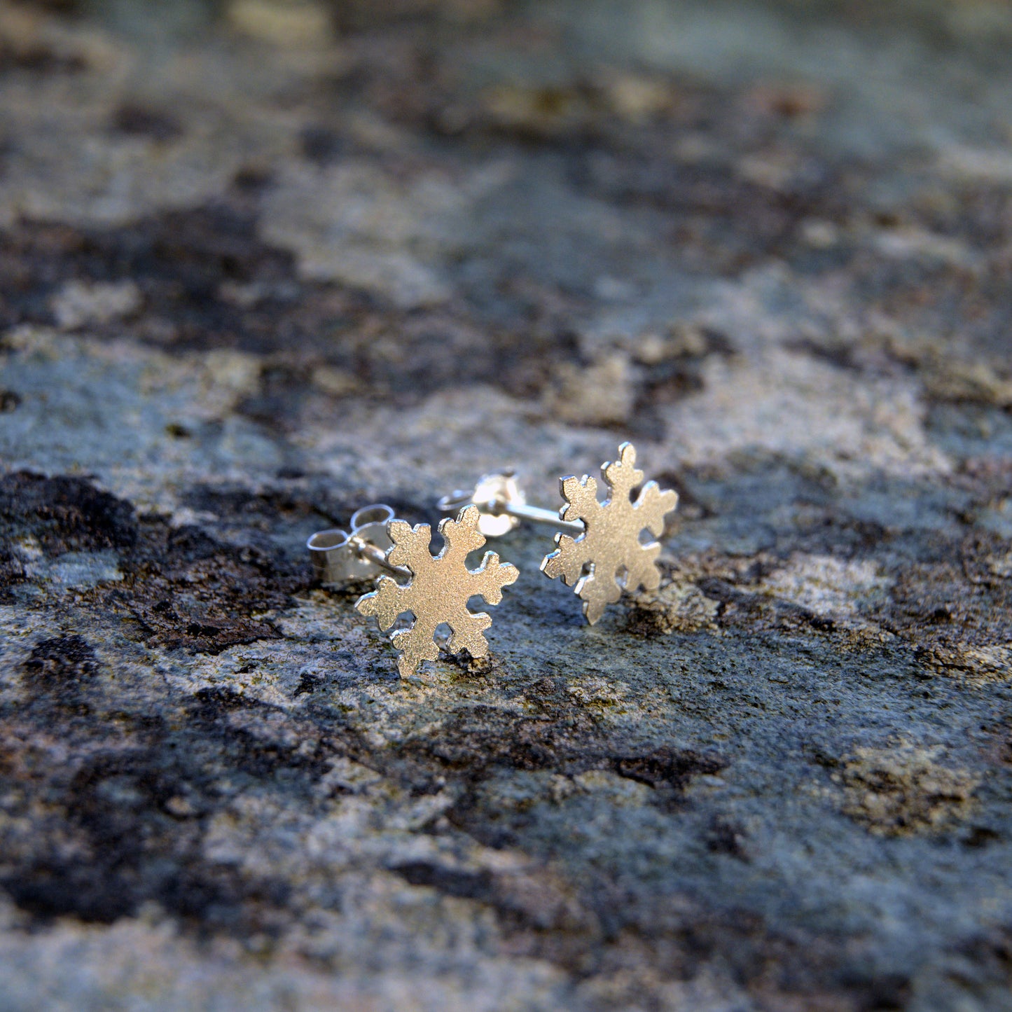 Intricate Silver Snowflake Studs