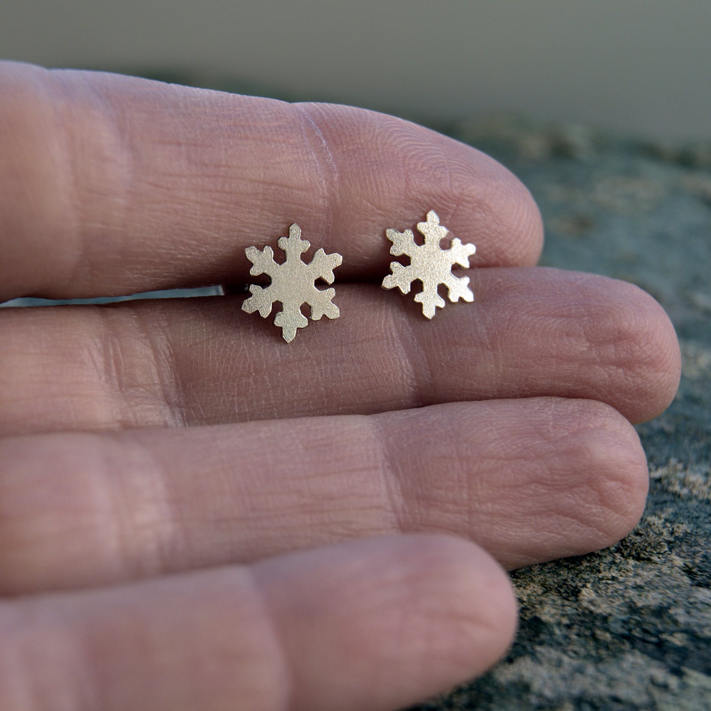 Intricate Silver Snowflake Studs