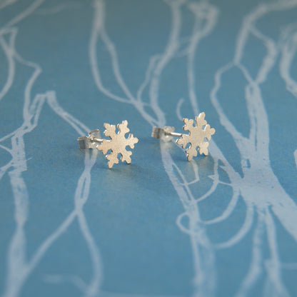 Intricate Silver Snowflake Studs