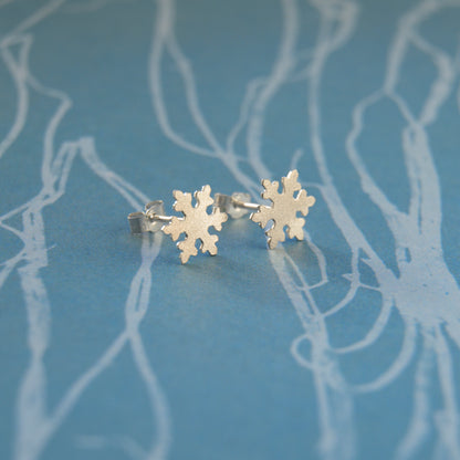 Intricate Silver Snowflake Studs