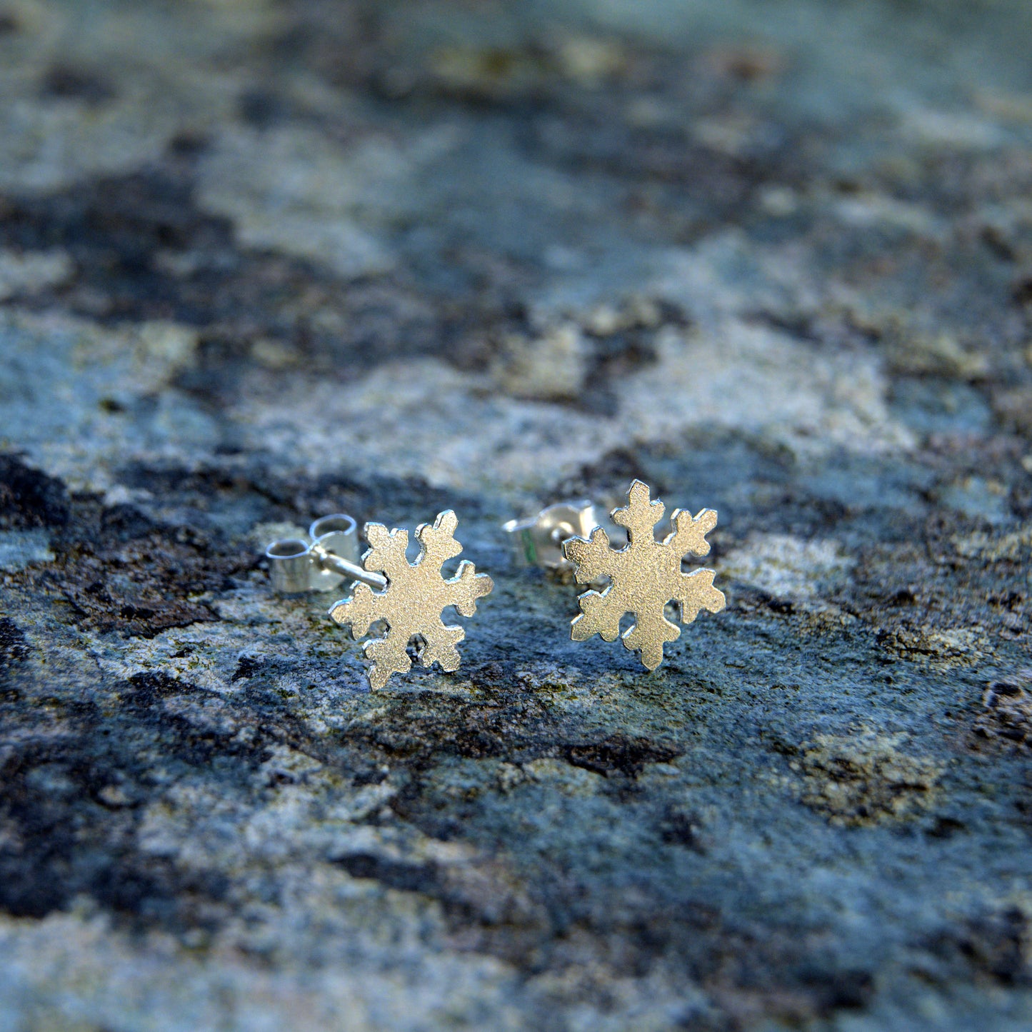 Intricate Silver Snowflake Studs