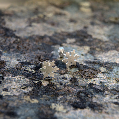Intricate Silver Snowflake Studs