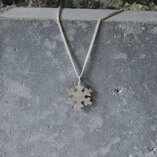 Intricate Silver Snowflake Pendant