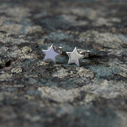 Silver Star Stud Earrings