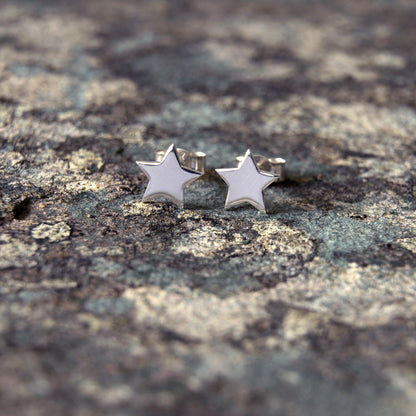 Silver Star Stud Earrings