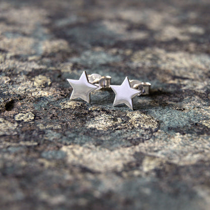 Silver Star Stud Earrings