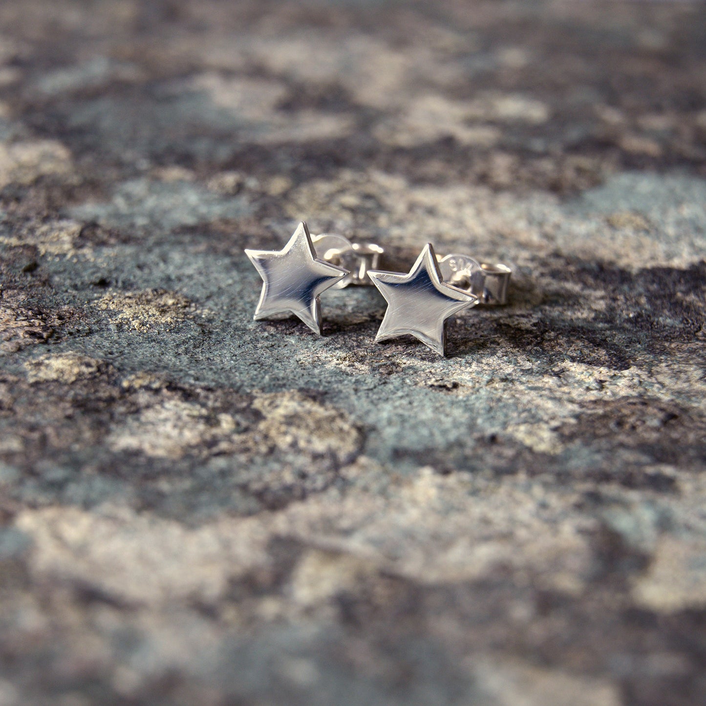 Silver Star Stud Earrings