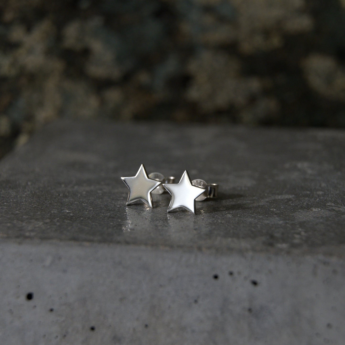 Silver Star Stud Earrings