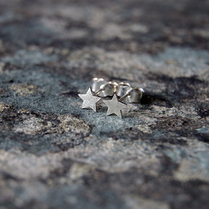 Tiny Silver Star Studs