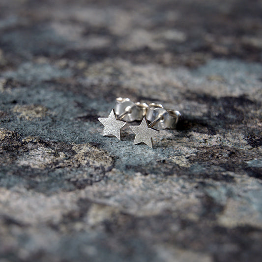 Tiny Silver Star Studs