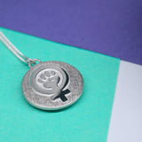 Girl Power coin necklace
