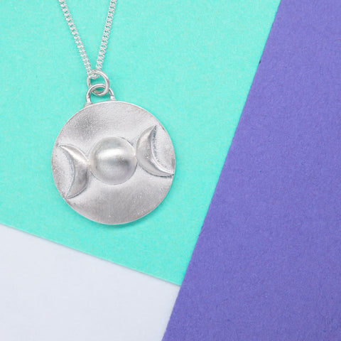 Triple Goddess Coin Necklace